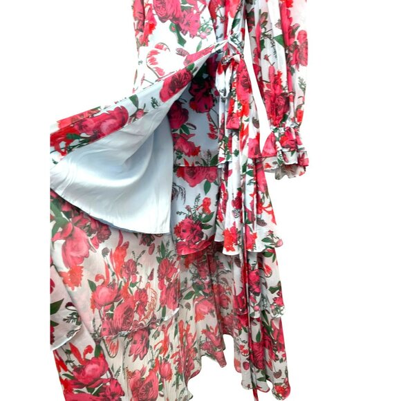 Saks Anthro Hutch $297 Wrap Floral Tiered Maxi Dress Size 0x NWT - Picture 7 of 10